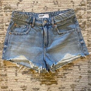 Garage Light Blue Distressed Jean Shorts
